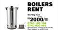 Water Boiler Rent